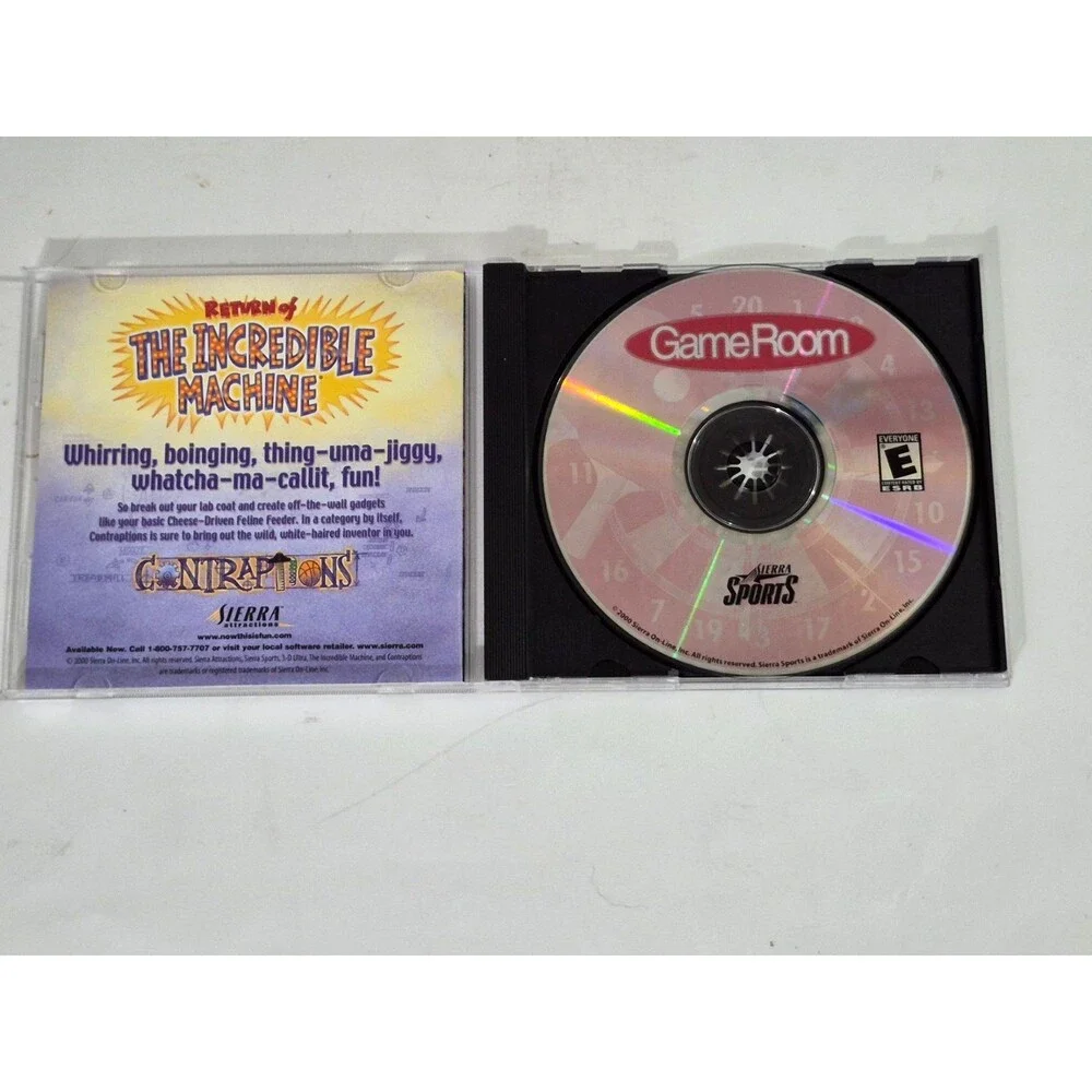 2002 Sierra Game Room PC Game Windows 2000/98/95 Mac CD